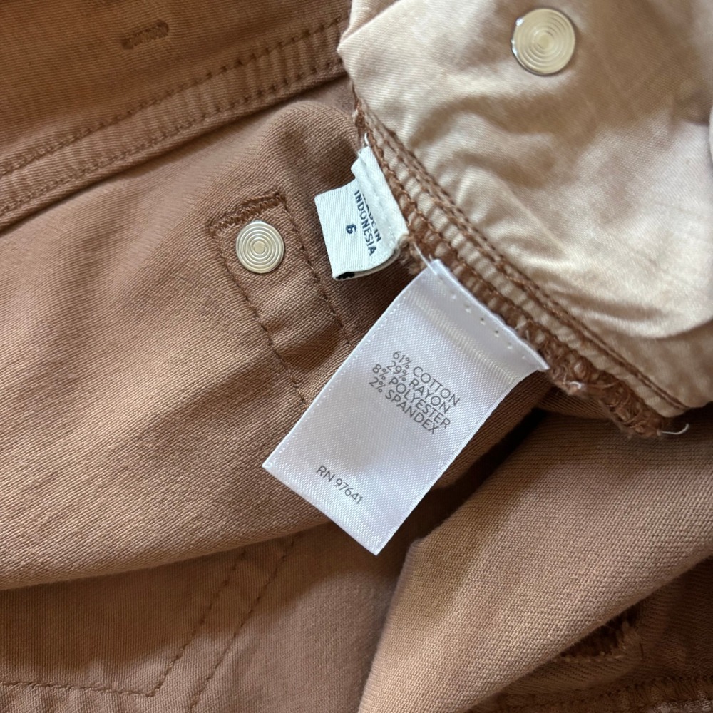 J.Jill Authentic Fit Slim Ankle Pants Womens 6 Brown Tan Stretch Denim Jeans - Picture 3 of 8